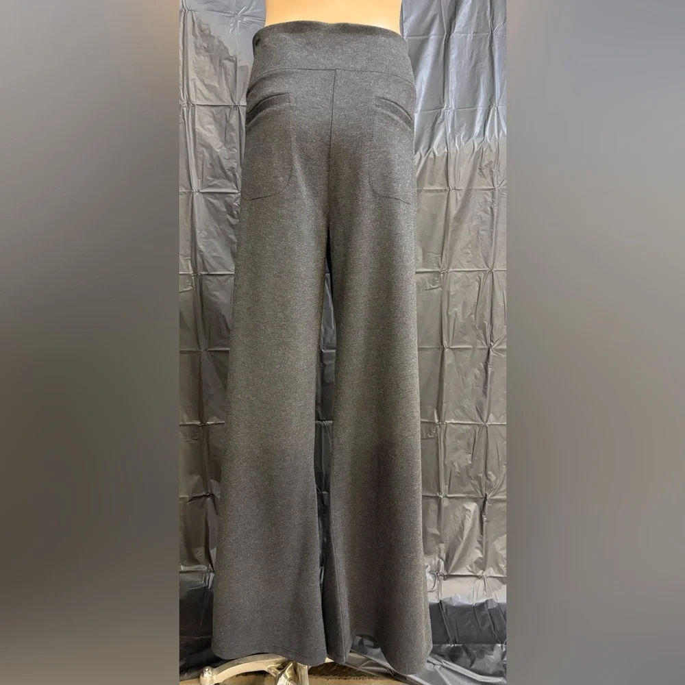Betabrand Gray Wide Leg Pull On Pants - Picture 3 of 4
